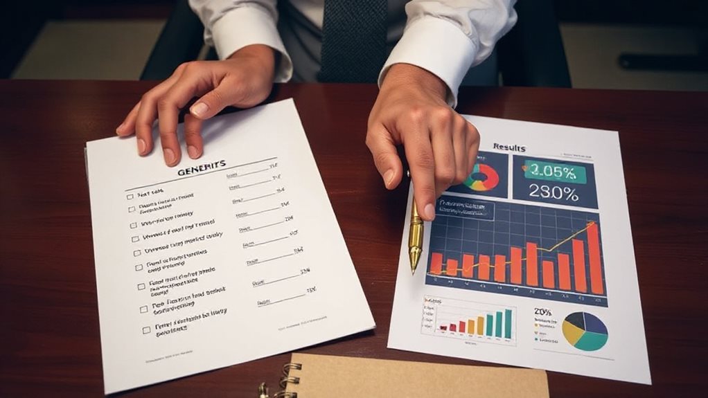 action outcome with metrics