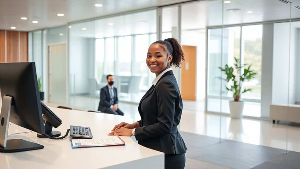 entry level receptionist near you